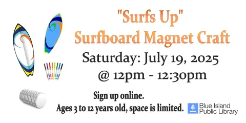 "Surfs Up"  Surfboard Magnet Craft