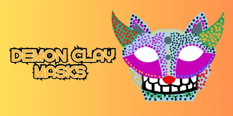 colorful horned animal masks