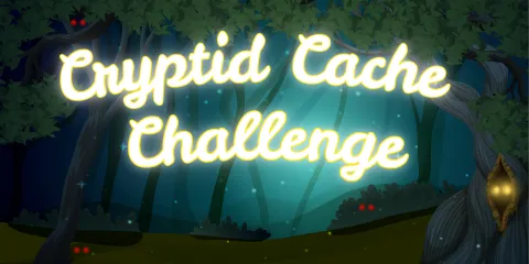 Dark forest background with scattered glowing creature eyes