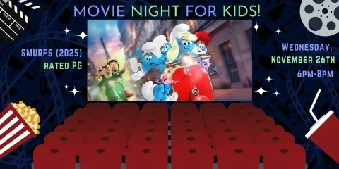 Smurf Movie night november 26 at 6PM