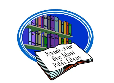 open book below book shelf in oval frame