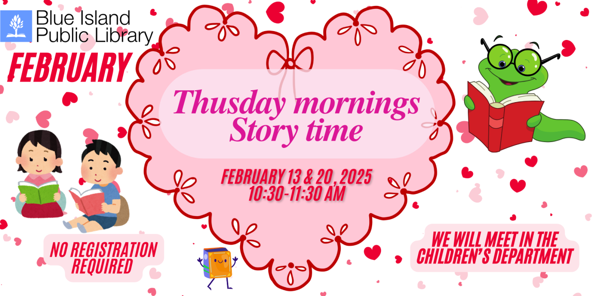 february story time the 13th and the 20th at 10:30am