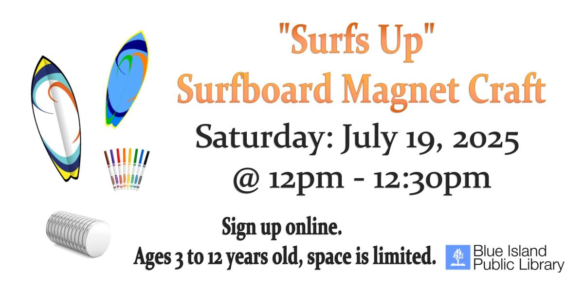 "Surfs Up"  Surfboard Magnet Craft