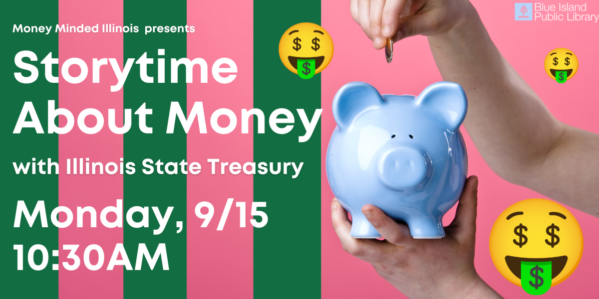 Storytime about money Monday Sept. 15 at 10:30AM drop ins welcome 