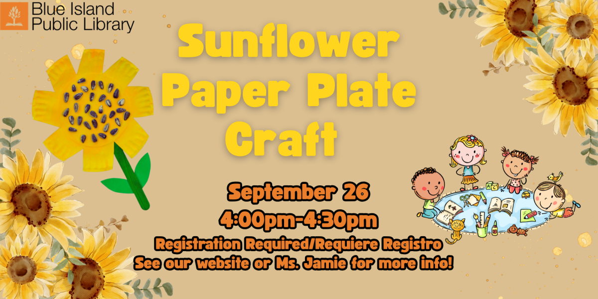Sunflower Paper Plate Craft Sept. 26 from 4PM to 4:30PM