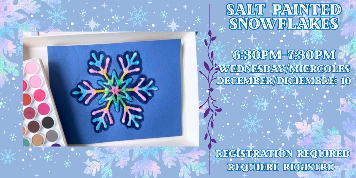 Salt Painted Snowflakes