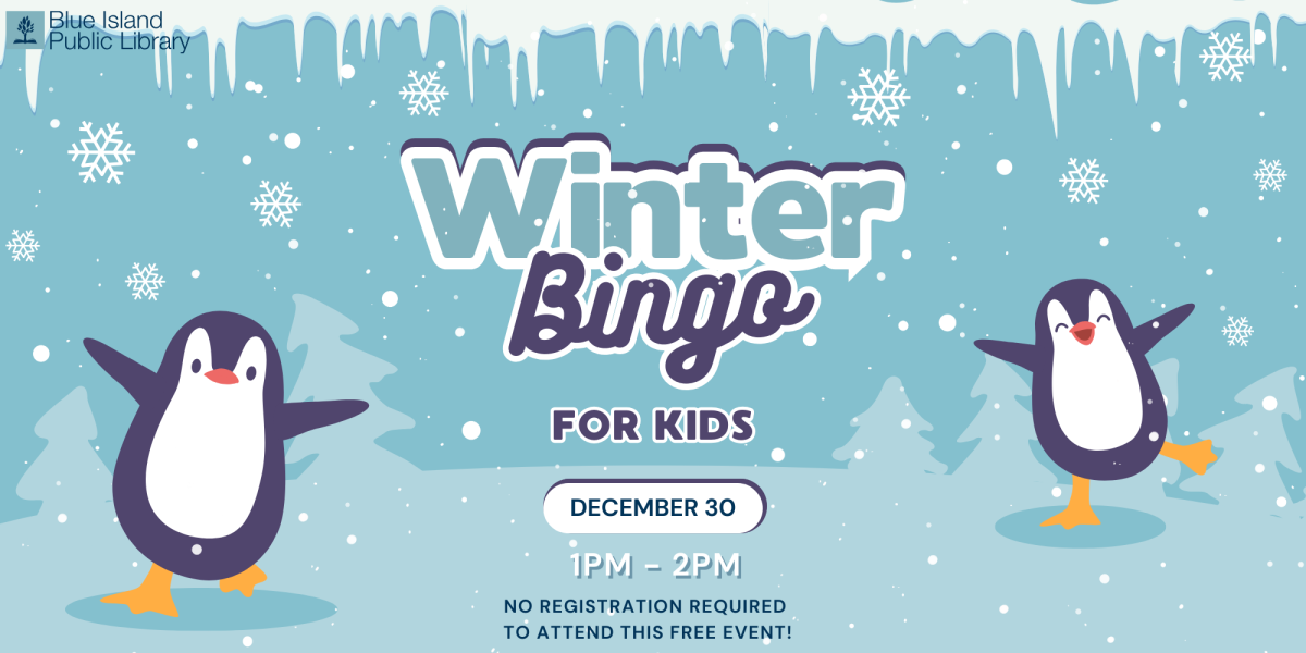 Winter Bingo for Kids on December 30th from 1PM to 2PM. No registration required to attend. 